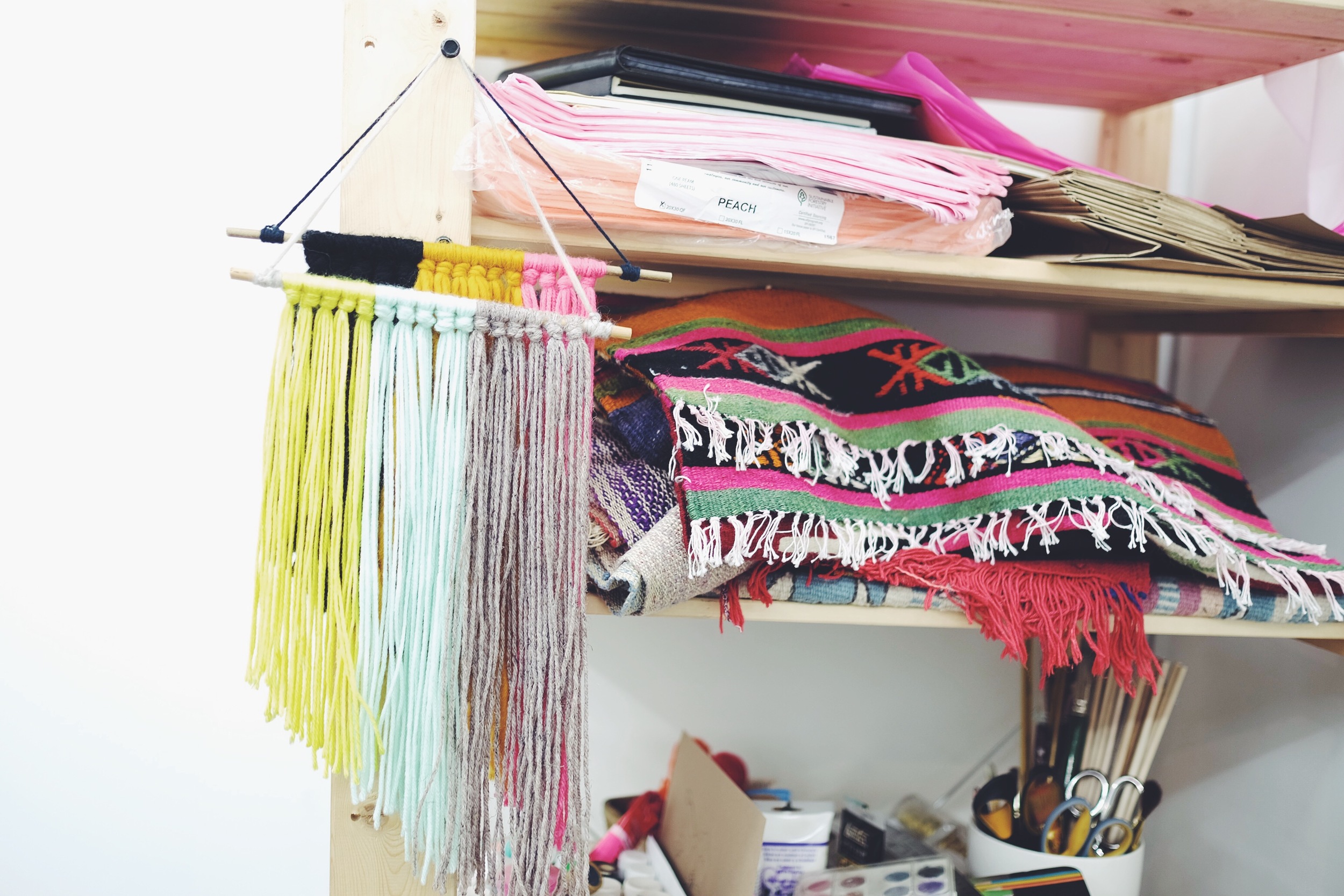 Workspace of Samantha Santana - art director, prop stylist, illustrator, designer