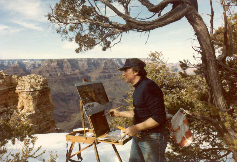 Joe Abbrescia painting the Grand Canyon