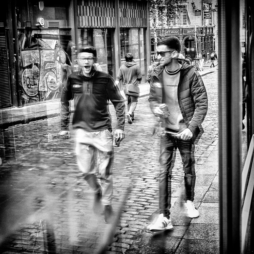 Through a window...