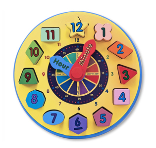 Melissa & Doug Wooden Shape Sorting Clock