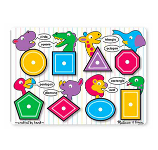Melissa & Doug Shapes Peg Puzzle - 8 Pieces