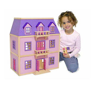 Melissa & Doug Multi-Level Solid Wood Dollhouse