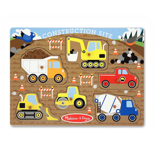 Melissa & Doug Construction Site Peg Puzzle - 6 Pieces