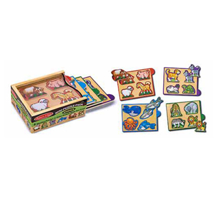 Melissa & Doug Animals Mini-Puzzle-Pack