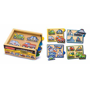 Melissa & Doug Vehicles Mini-Puzzle-Pack