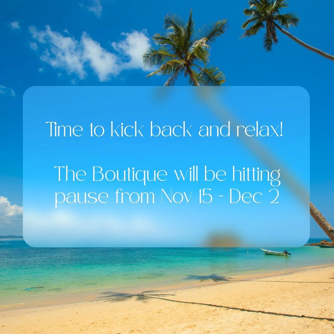 It's that time again! The boutique will be closed from November 15th through December 2nd for a family vacation. 

During this time, phone and email messages will not be monitored or returned. Online booking for bridal appointments will resume after 