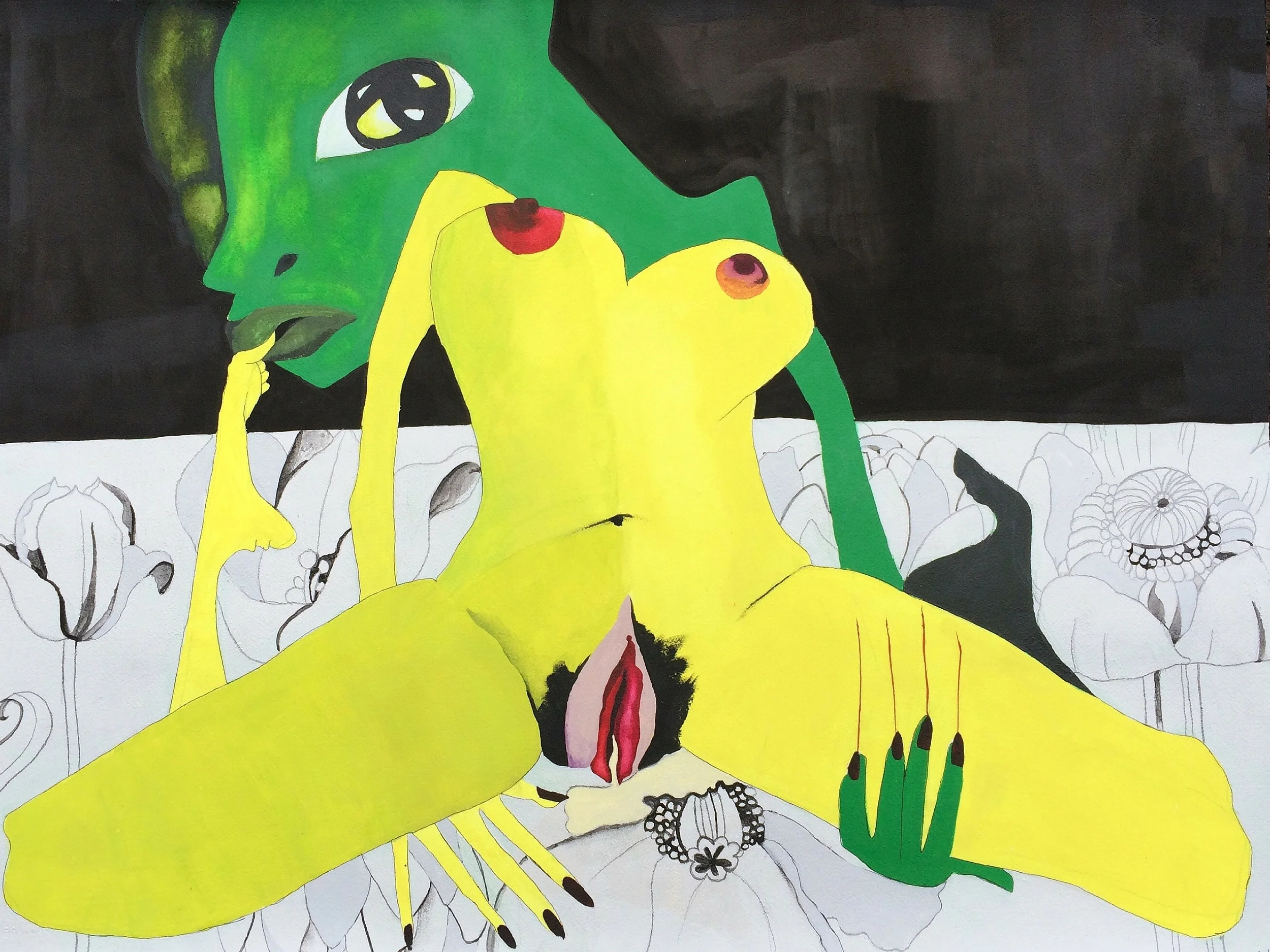 YellowGreen 24x30 acrylic on paper