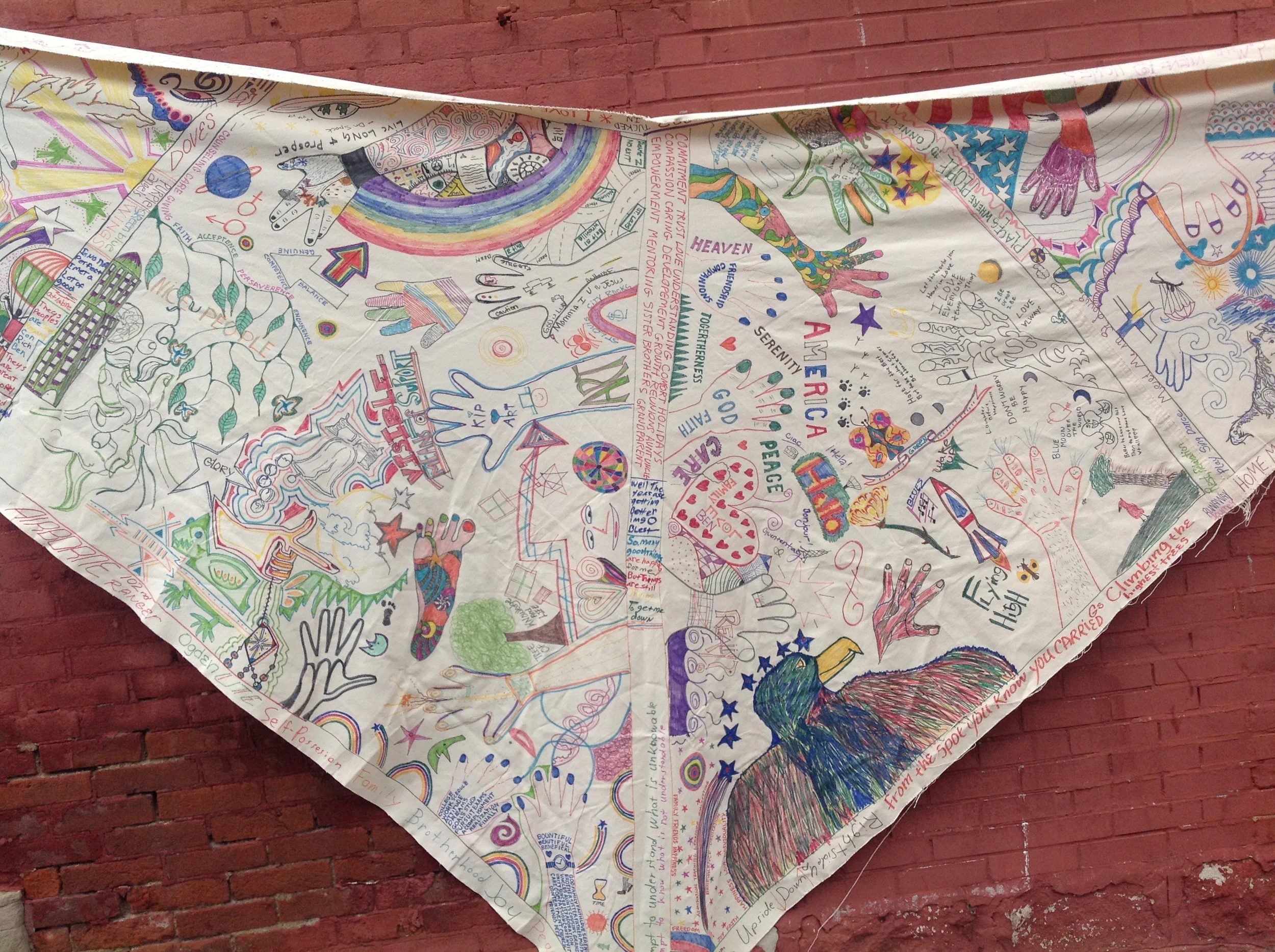 A banner displayed at the Imagining on Cherokee Street in St. Louis
