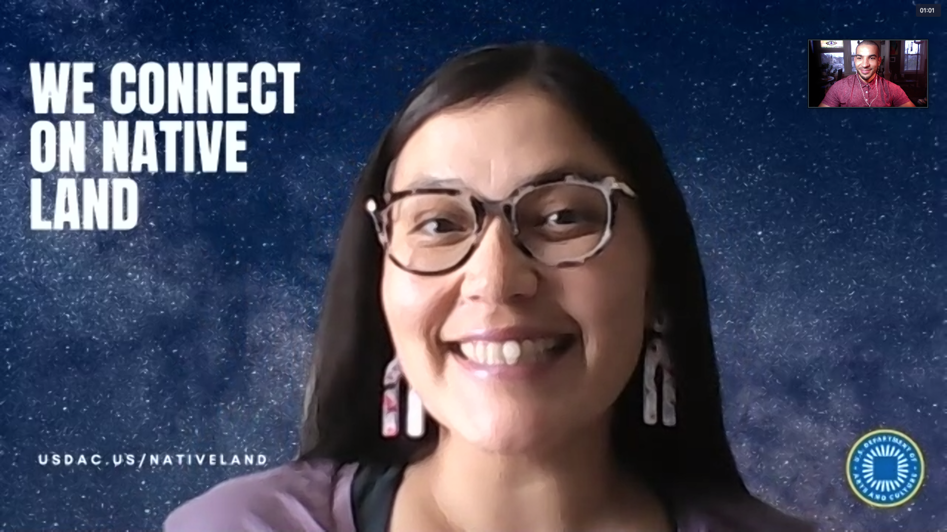 Example of a USDAC Acknowledgement background in Zoom