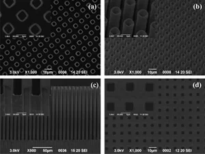 SEM of fabricated microsyringe illustrating the density and uniformity of the needles.