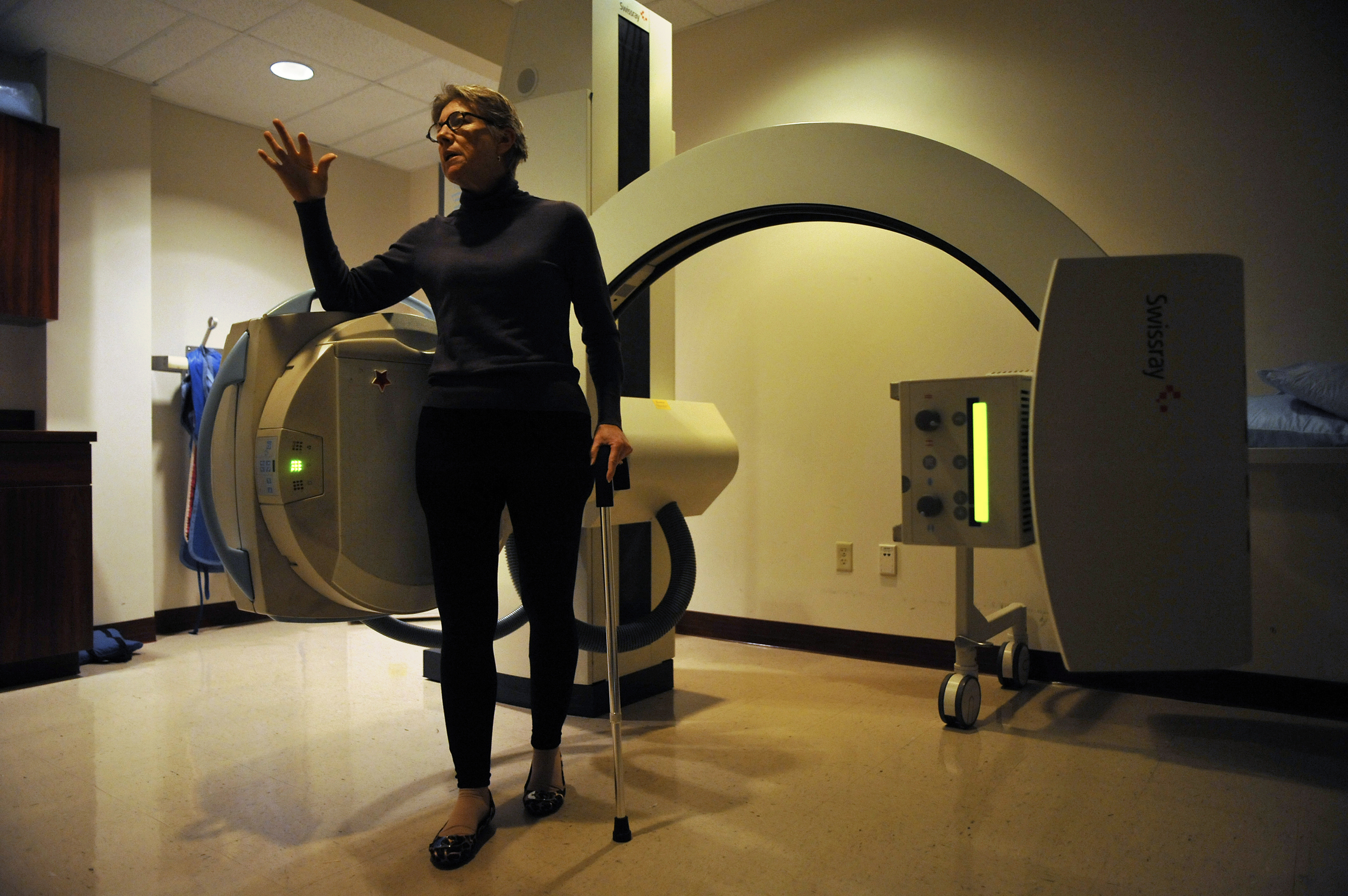 Marty gets an X-ray at Dr. Bernasek's office three weeks after surgery.