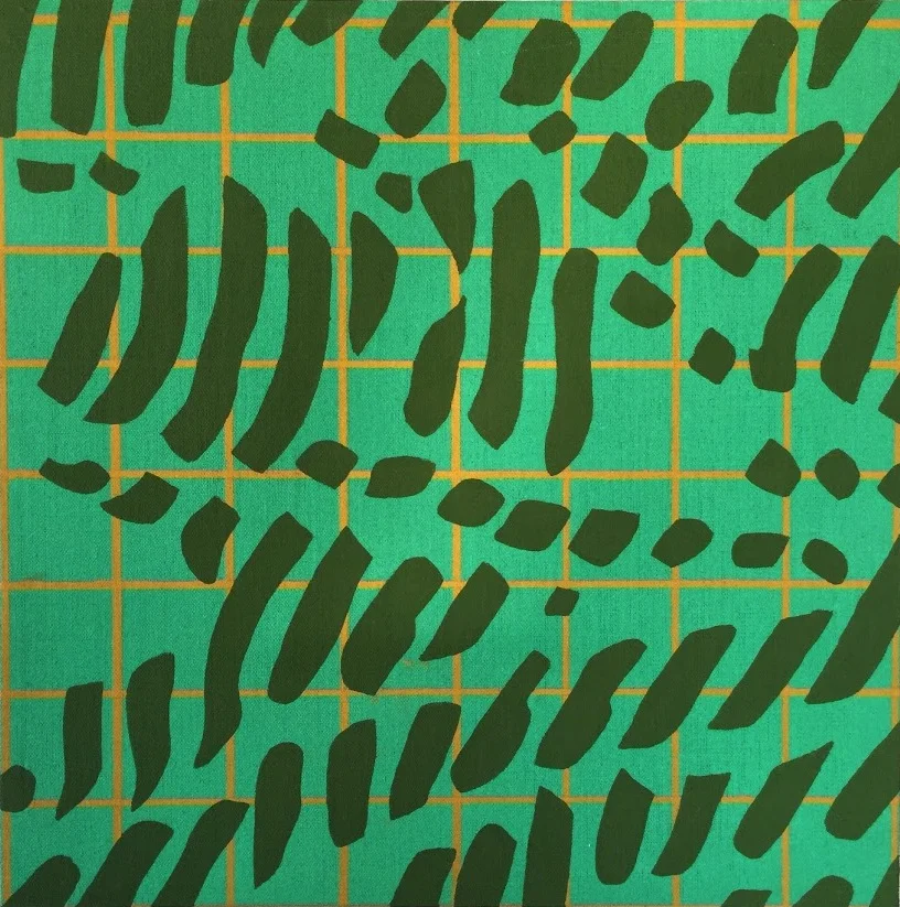 Wave, Flashe on linen panel, 16"x16", 2015