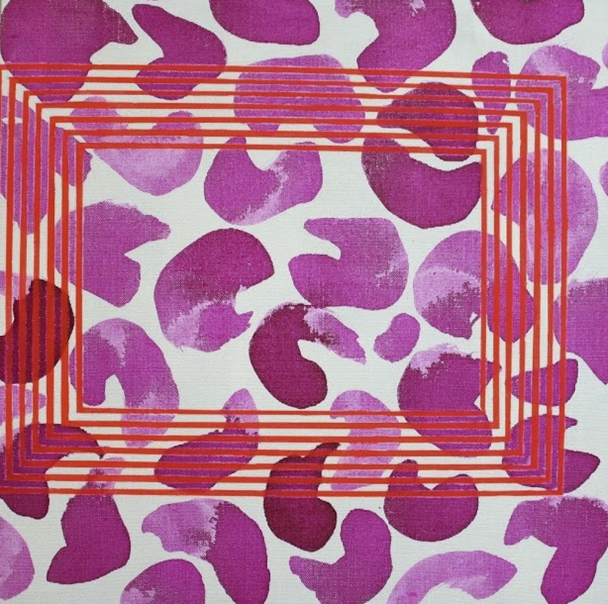 Frame, Flashe, shellac and acrylic on linen panel, 16"x16", 2015