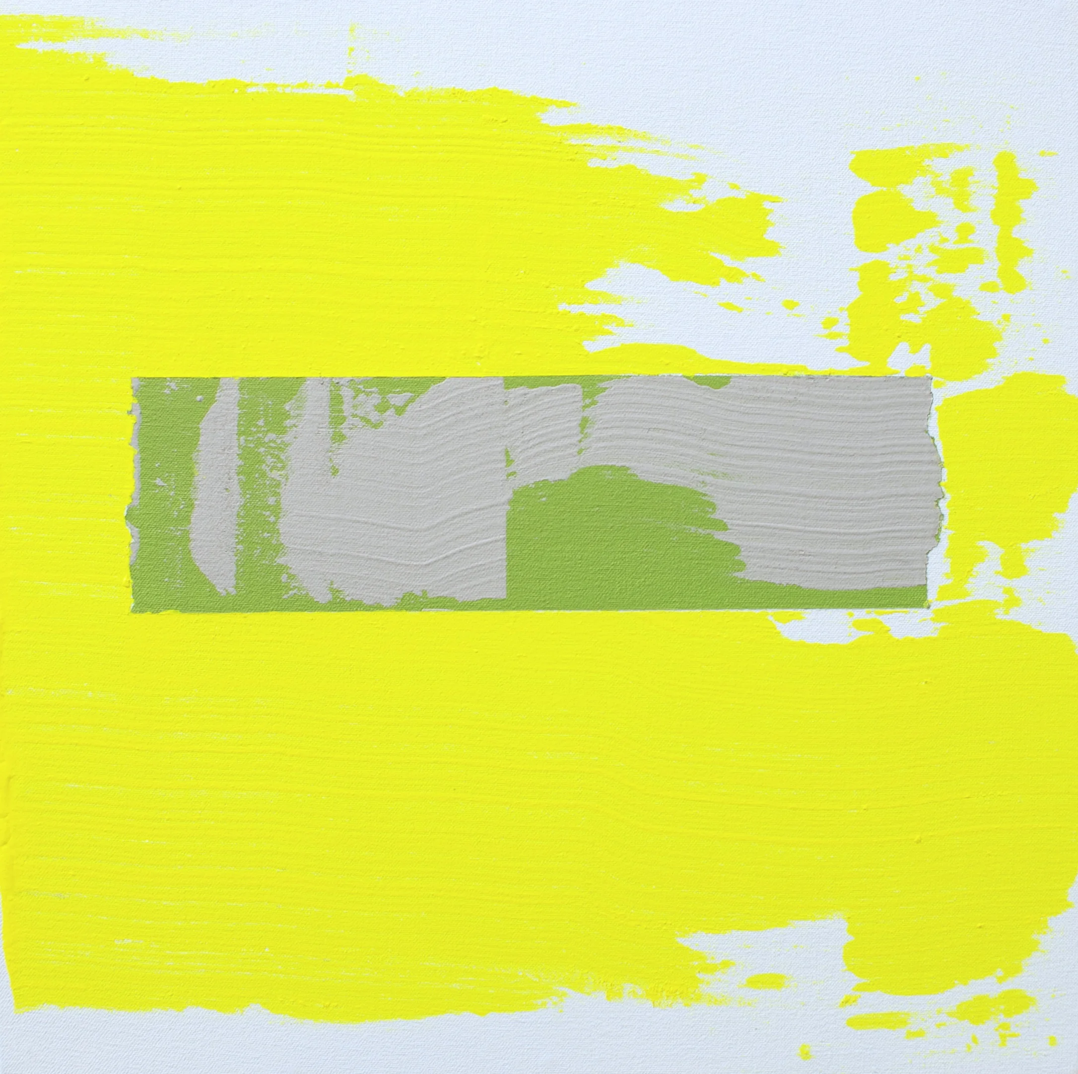 Untitled (Tape 6), 2015, Acrylic and Flashe on canvas covered panel, 16"x16"