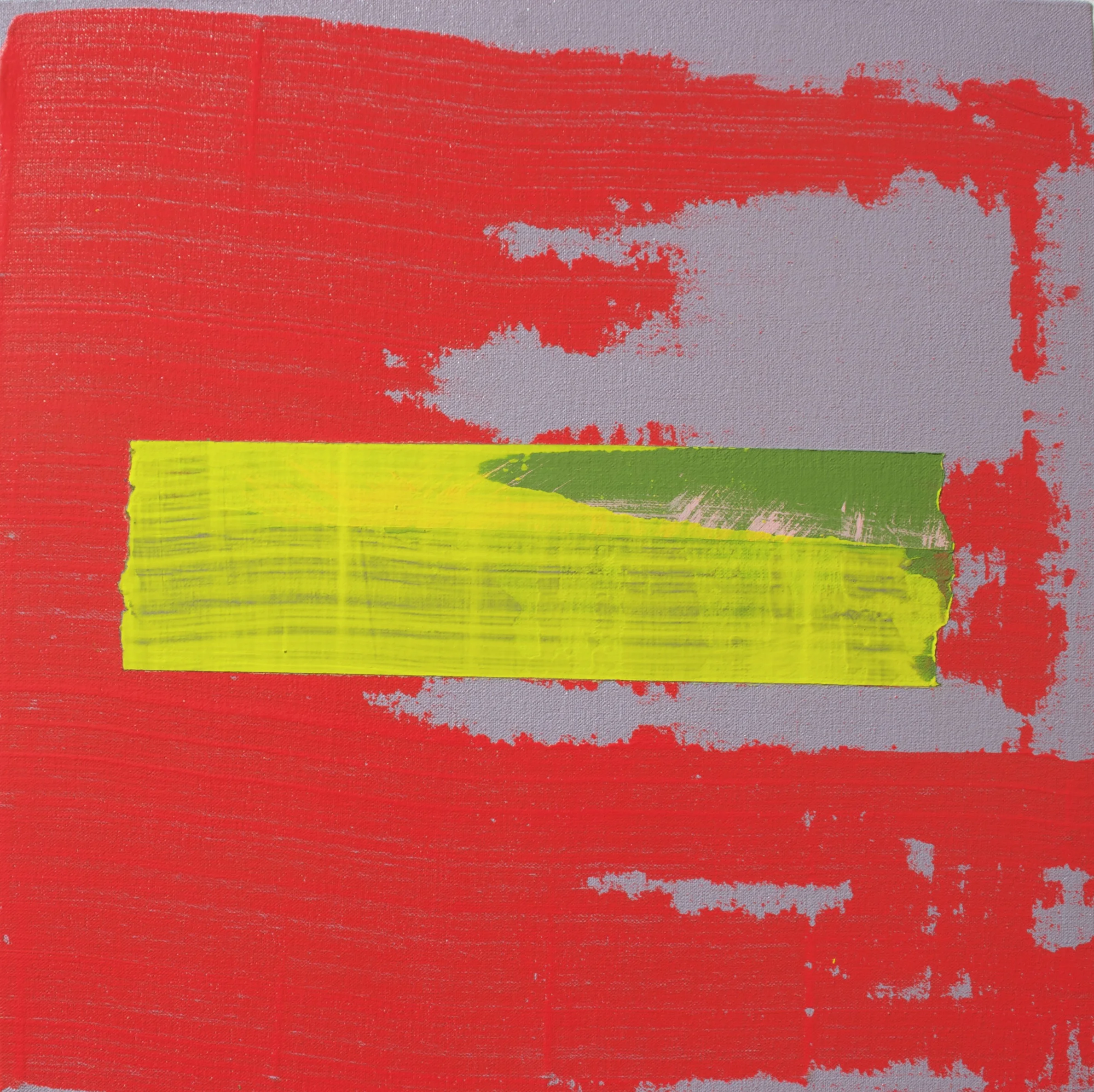 Untitled (Tape 7), 2015, Acrylic and Flashe on canvas covered panel, 16"x16"