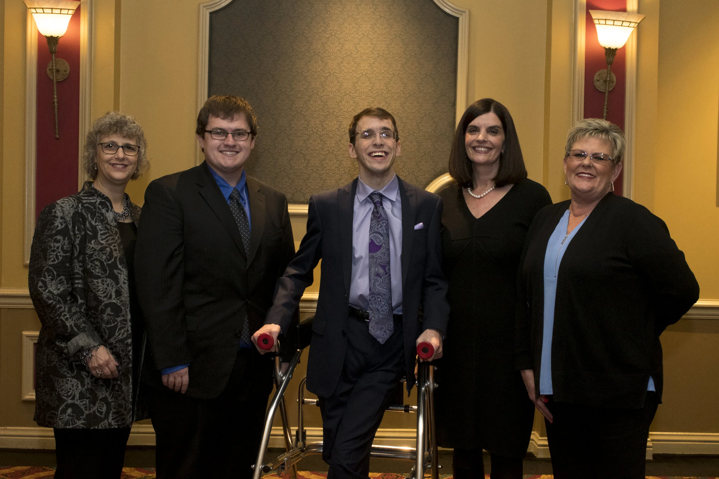 2017 imagine awards Honorees and recipients (L to R) Rabbi Rooks, Ethan Schmidt, BRyce wooley, Dawn lee and brenda thompson. 
