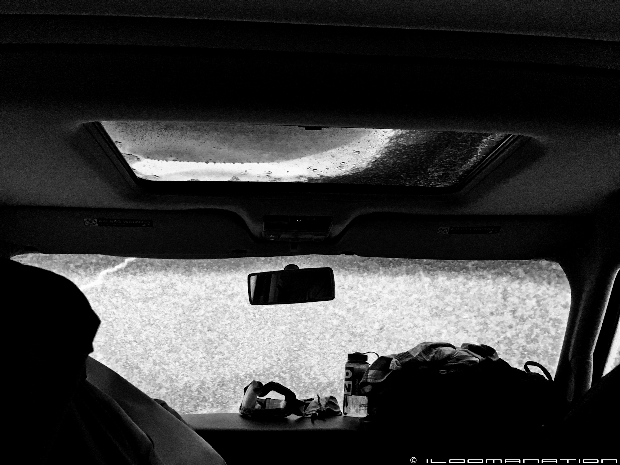 early morning visual of the windshield.