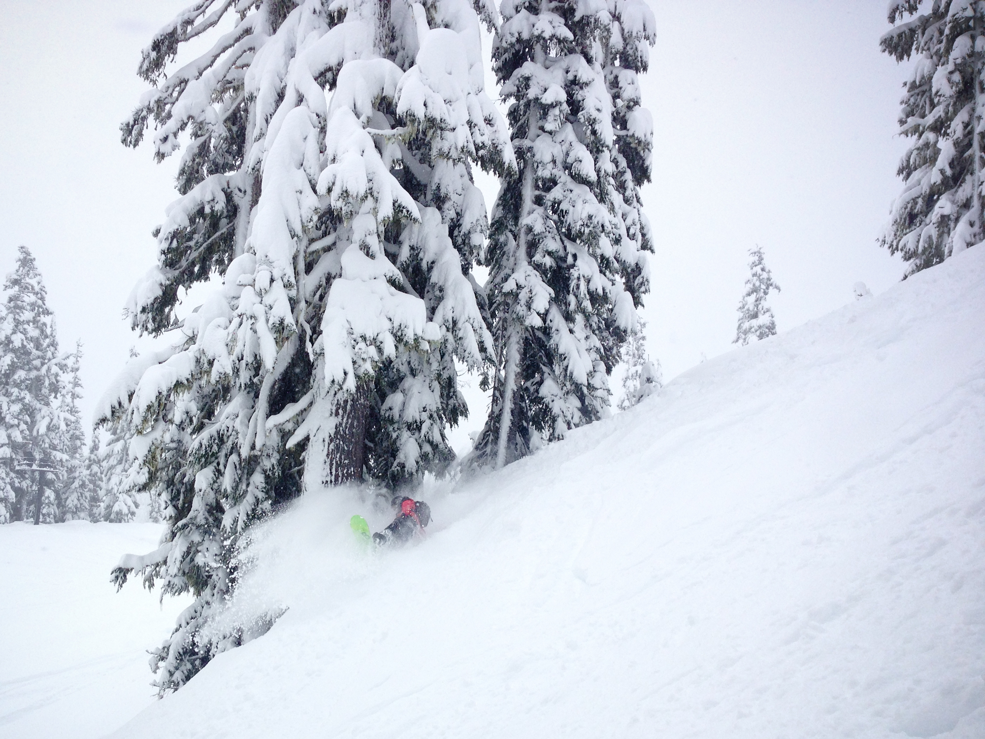 a shot my buddy jesse got of me leaning back in some pow.