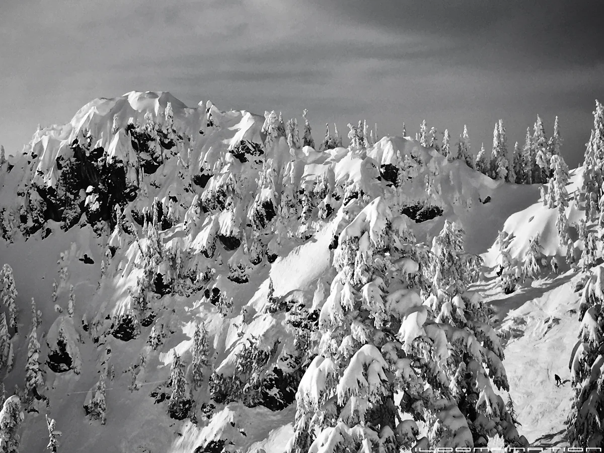 The view going up the chairlift at Alpental.