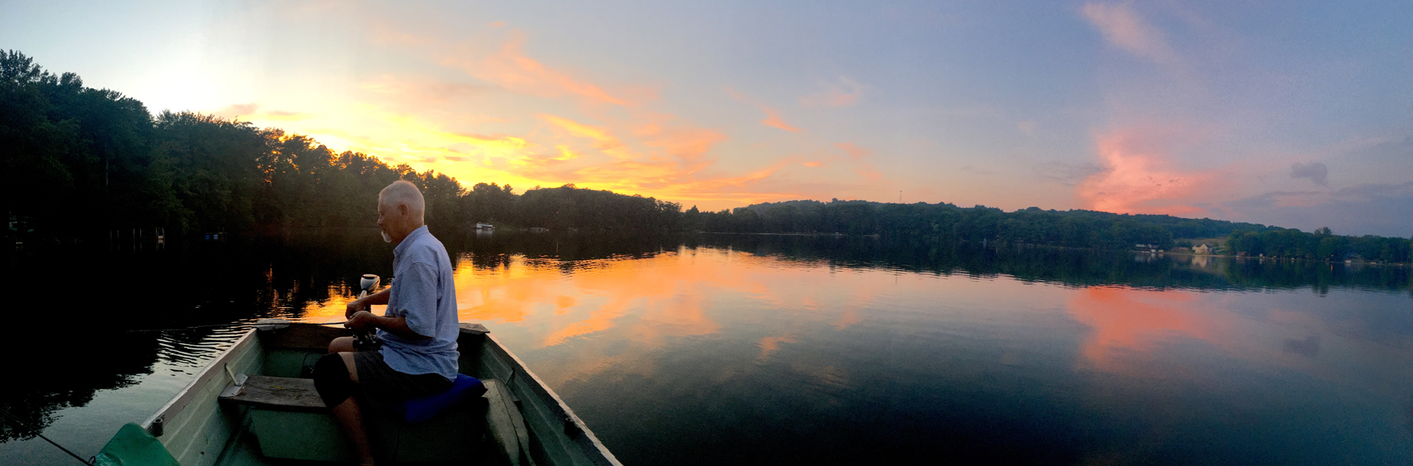 Fishing on the lake with my Dad.