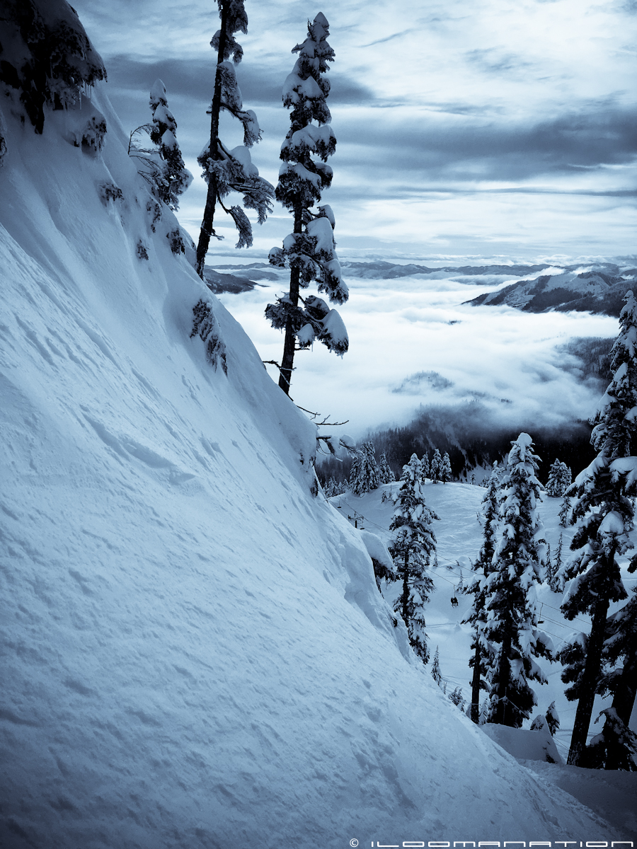 Another view above the clouds on a good pow day at Alpental.
