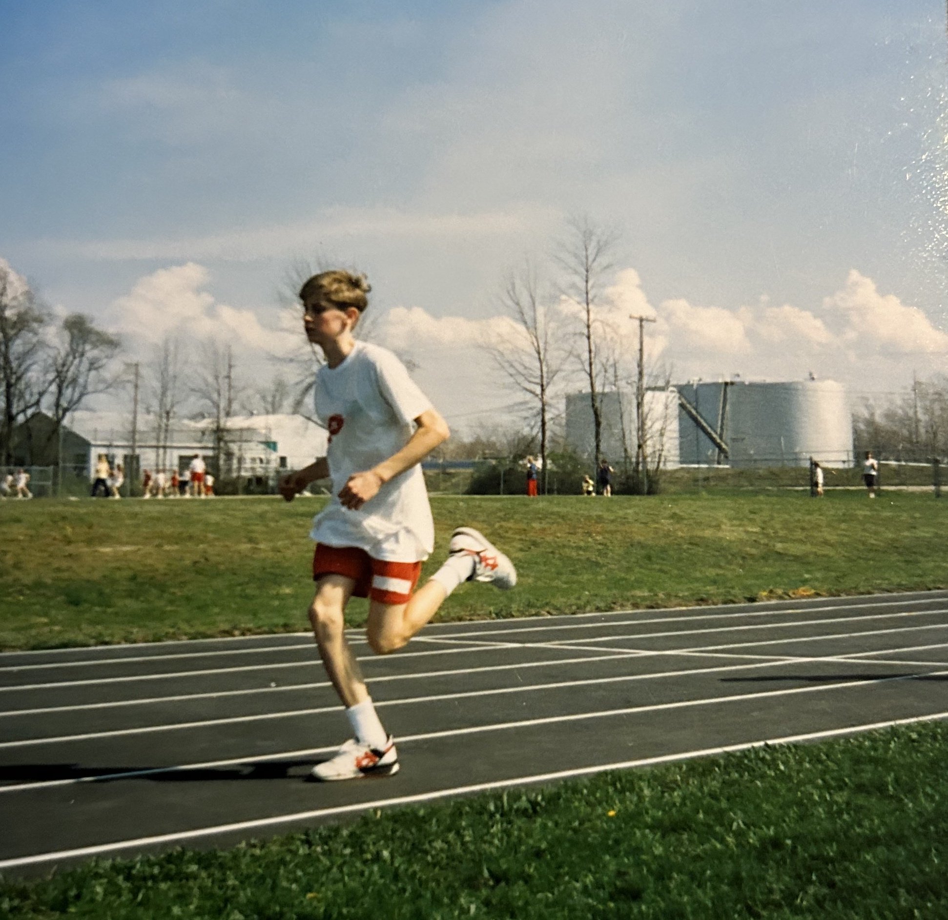 Running track at Holland High. Age 13.
