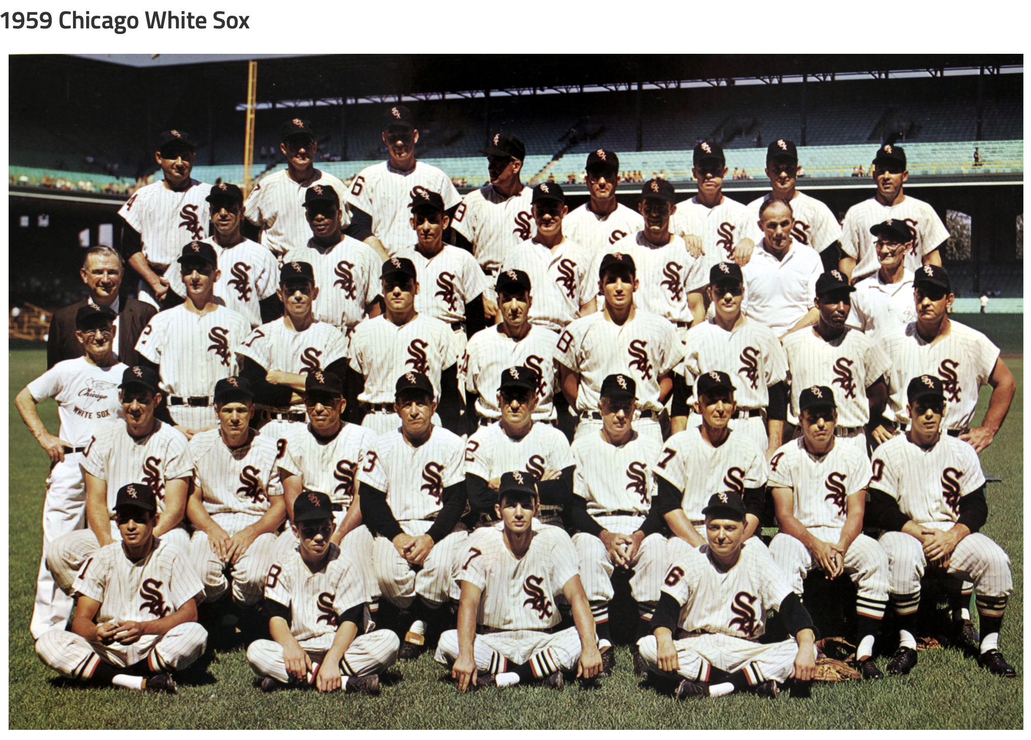  1959 Chicago White Sox team. 