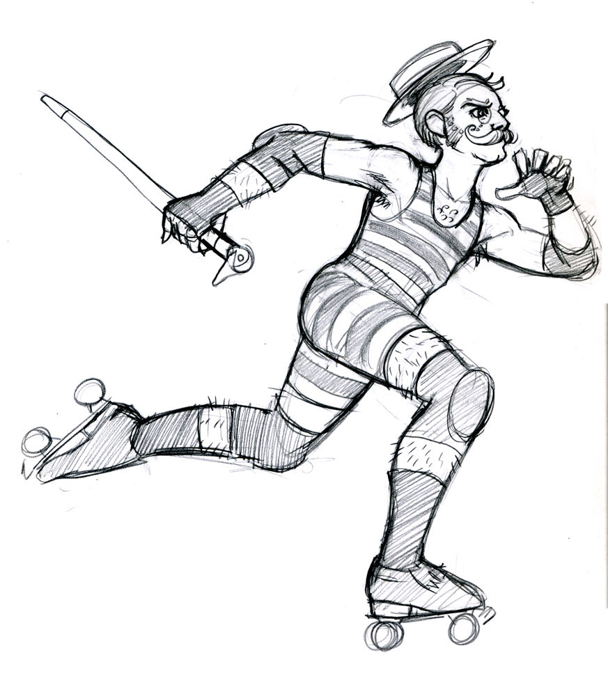 Victorian Bather Roller Derby Design