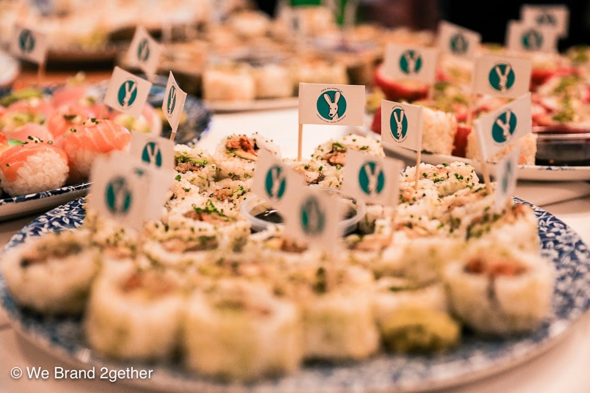 Yummy sushi via Deliveroo .