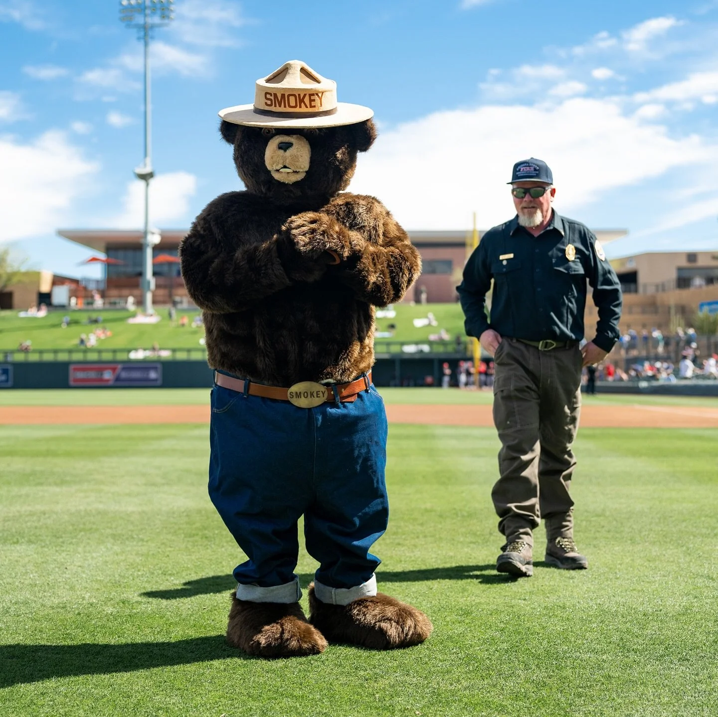 Each year, Magnetry works with our friends at @forestryfireaz to promote wildfire safety ahead of the dry season. During a recent @dbacks @thecactusleague game, we even helped coach @smokeybear on his curveball.  Don&rsquo;t worry it&rsquo;s just Spr