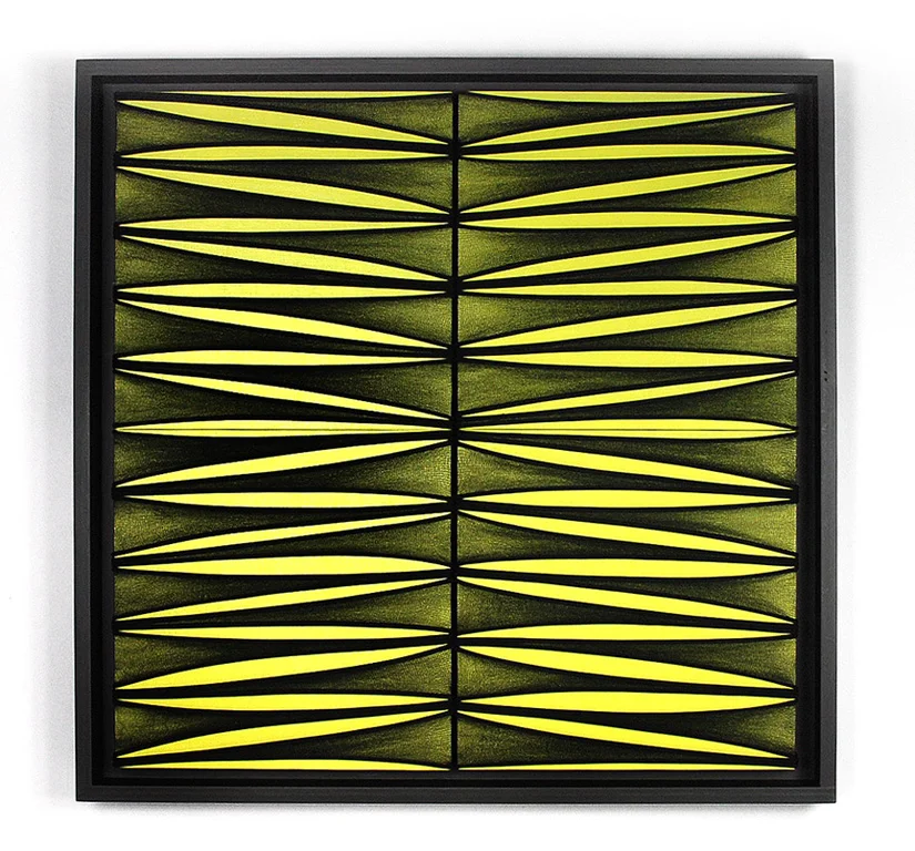 Untitled (4 panels, black on lime green, stretched), 2007