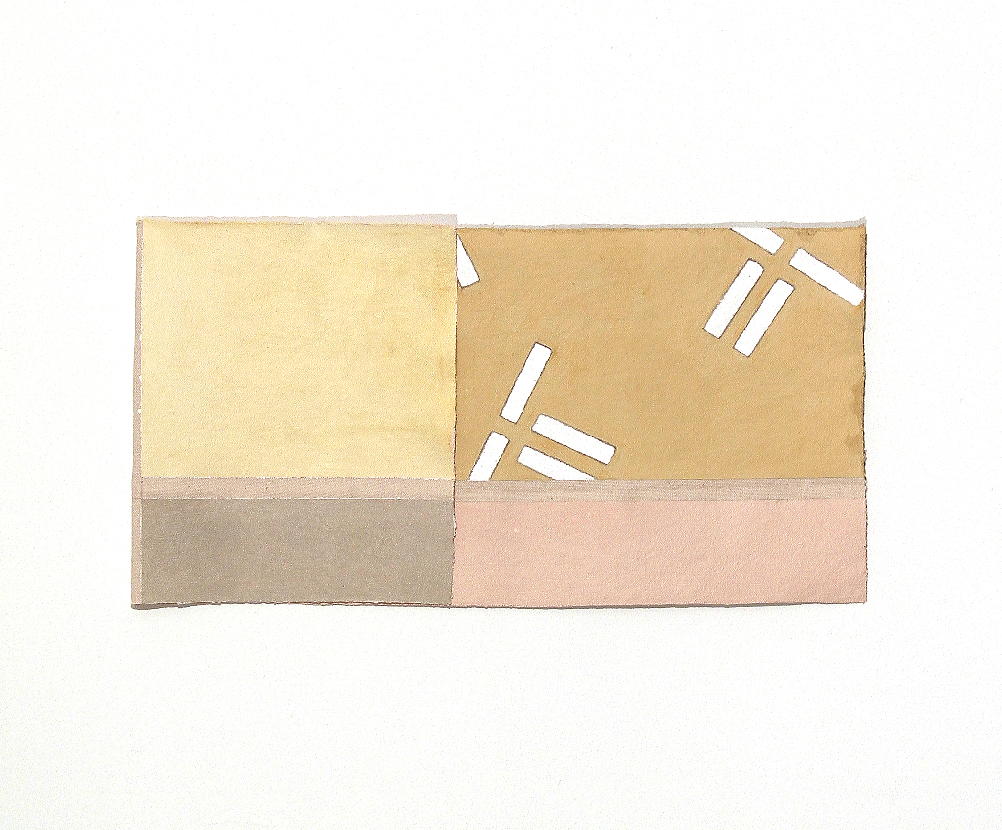 FOW, Palette Study, Fragment, Side A, 2017 Canvas, sand, acrylic, latex, and wax 
