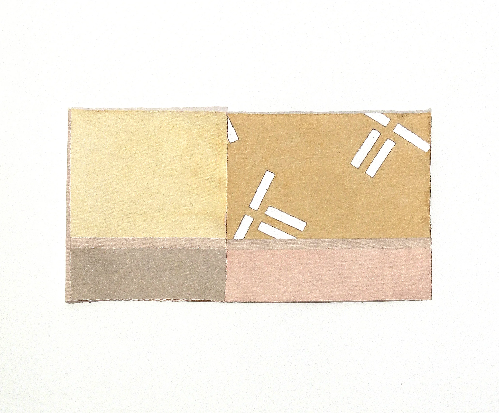FOW, Palette Study, Fragment, Side A, 2017 Canvas, sand, acrylic, latex, and wax 