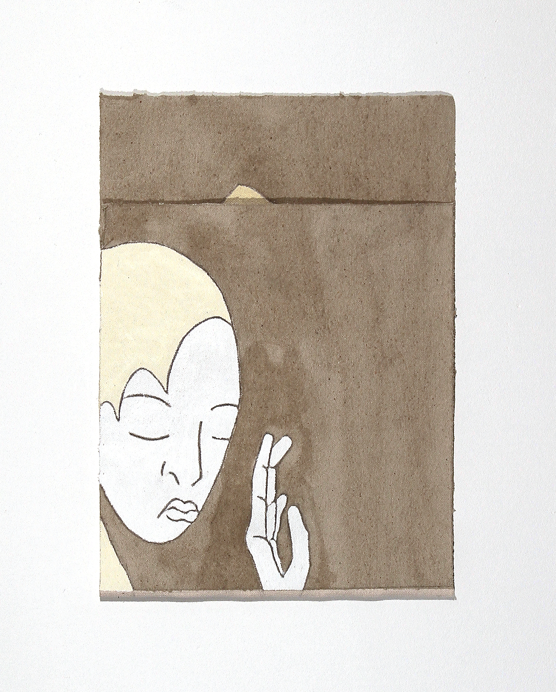 FOW, Tiresias, Character Study, Fragment, Side A, 2017 Canvas, sand, acrylic, latex, and wax 