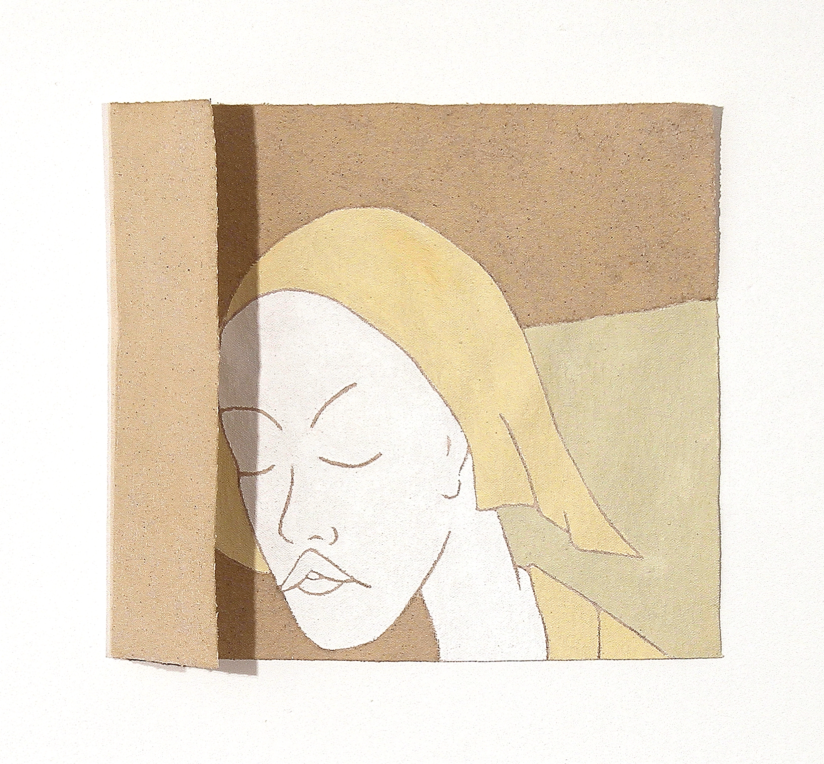 FOW, Fading Man, Character Study, Fragment, Side A, 2017 Canvas, sand, acrylic, latex, and wax 