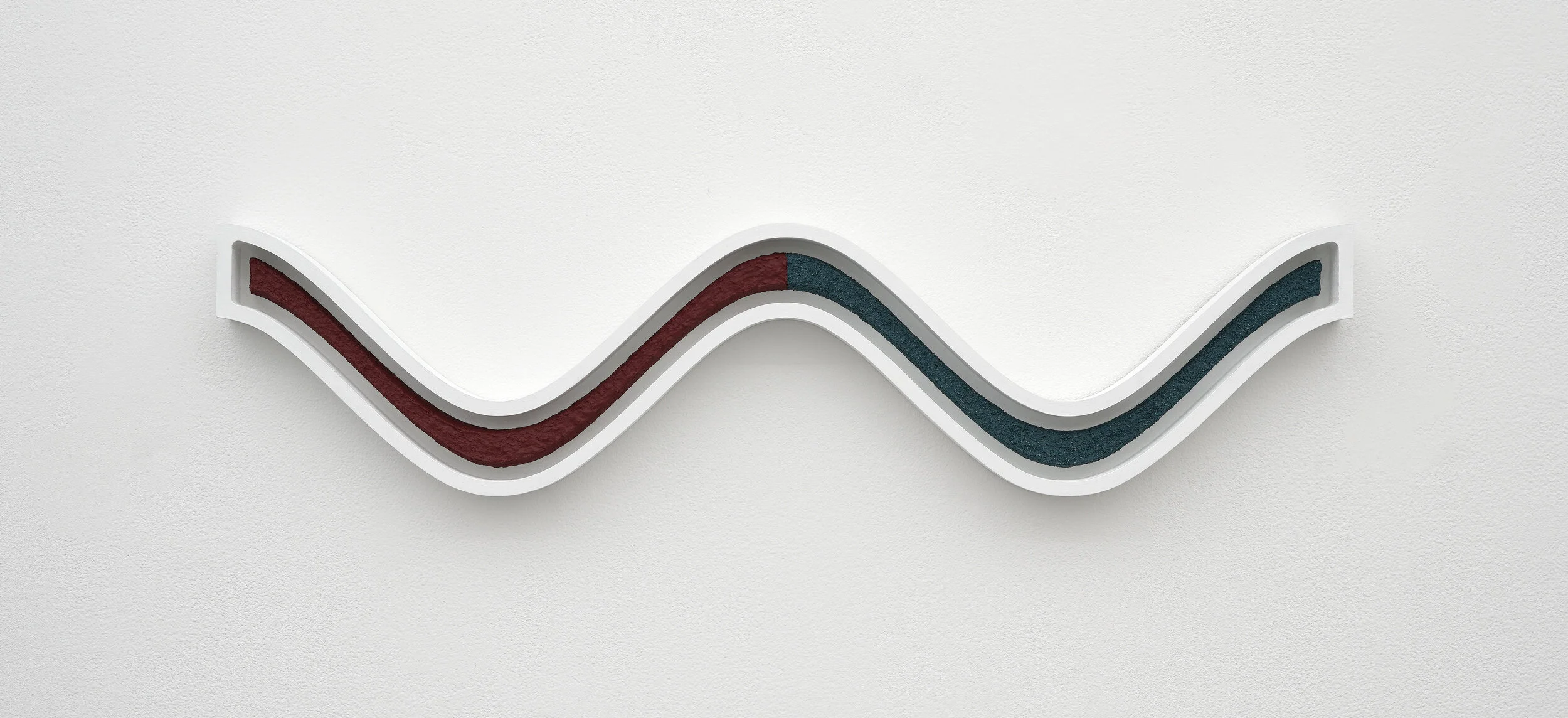 TC, s1, red & blue, 2021 20 x 4.375 x 1 inches Acrylic on wood panel