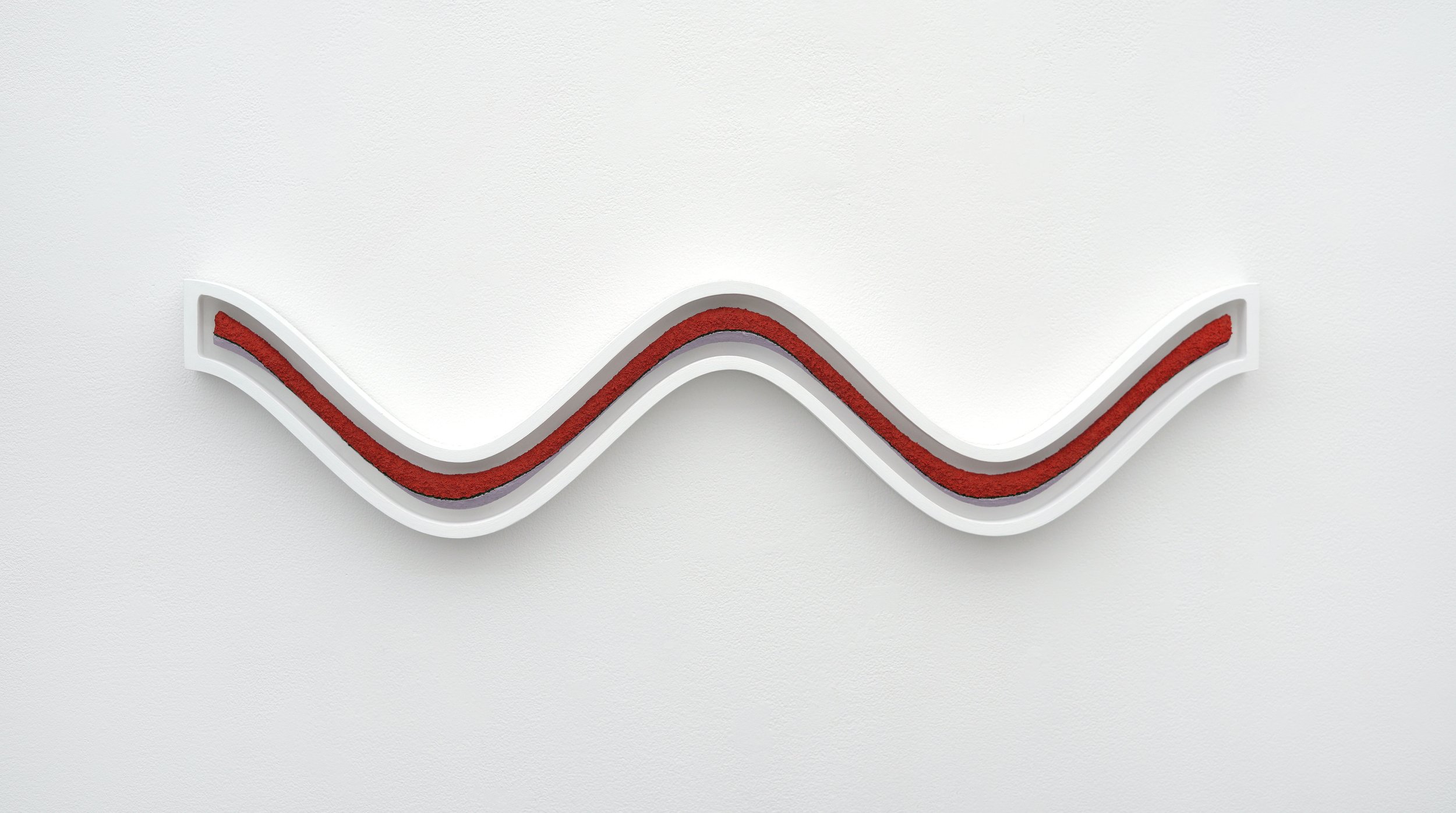 TC, Set 2, orange, lilac, green stripe, 2022 24 x 5.75 inches Acrylic on wood
