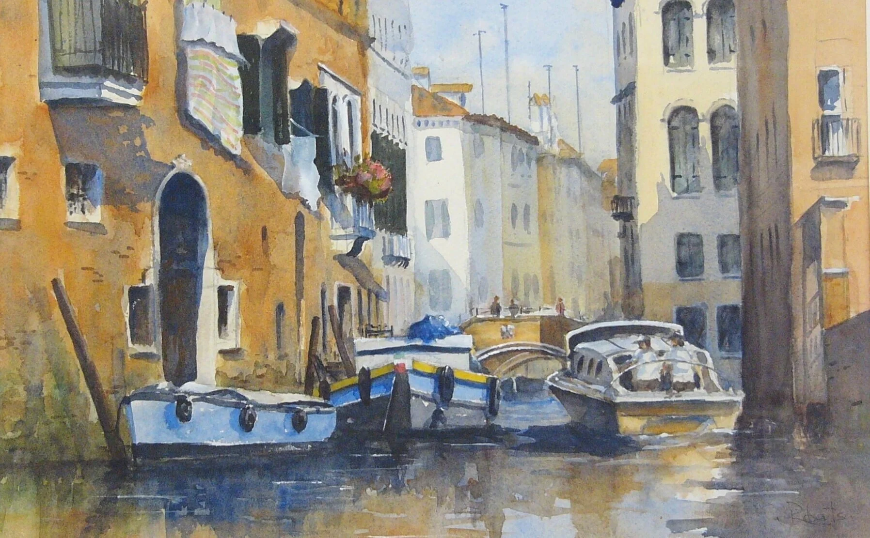 Working Barges and Water Taxi  Venice
