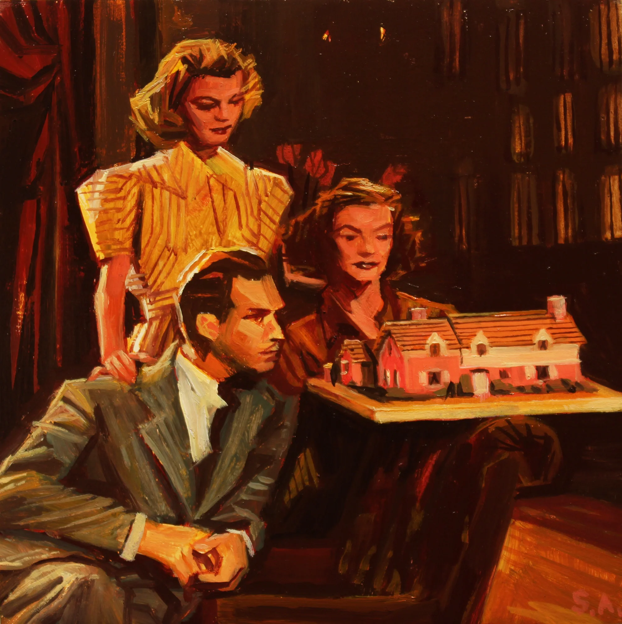 "The Shining Hour", oil on wood, 4 x 4 in.