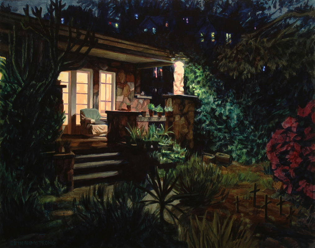 "Pet Cemetery", Oil on wood, 11 x 14 inches, 2015