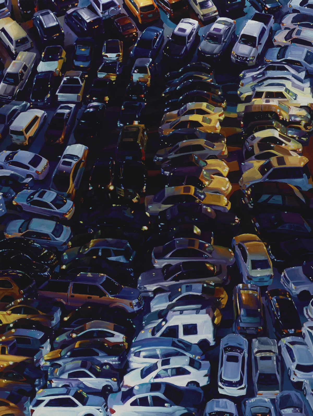 "Cars", oil on wood, 48 x 36 inches, 2016