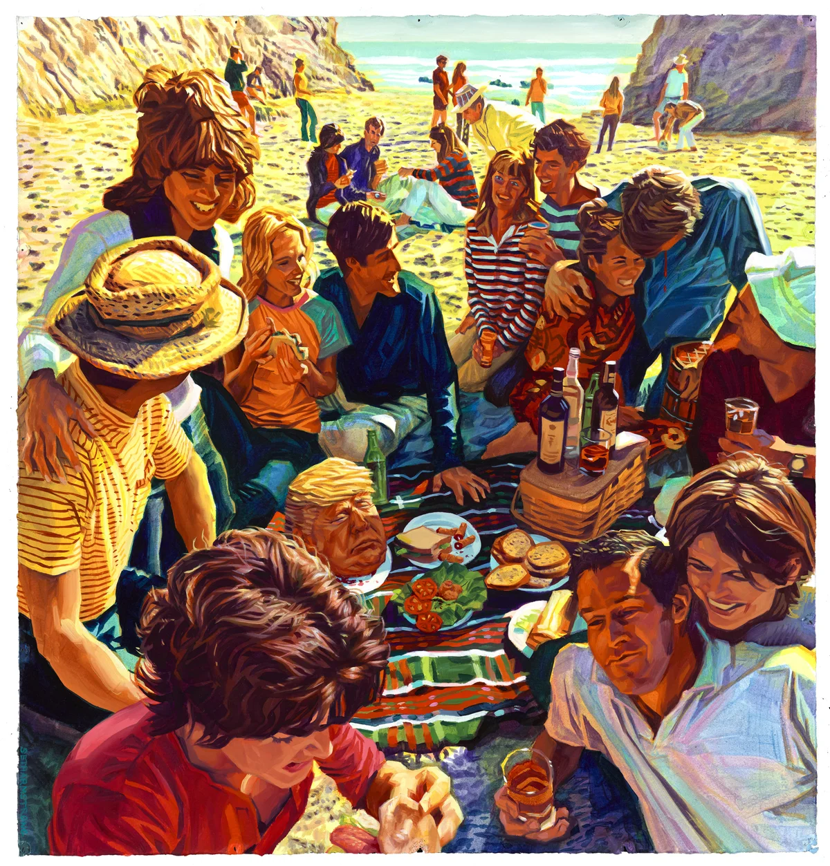 "Making America Lunch Again", Oil on paper, 21 x 22 inches, 2017