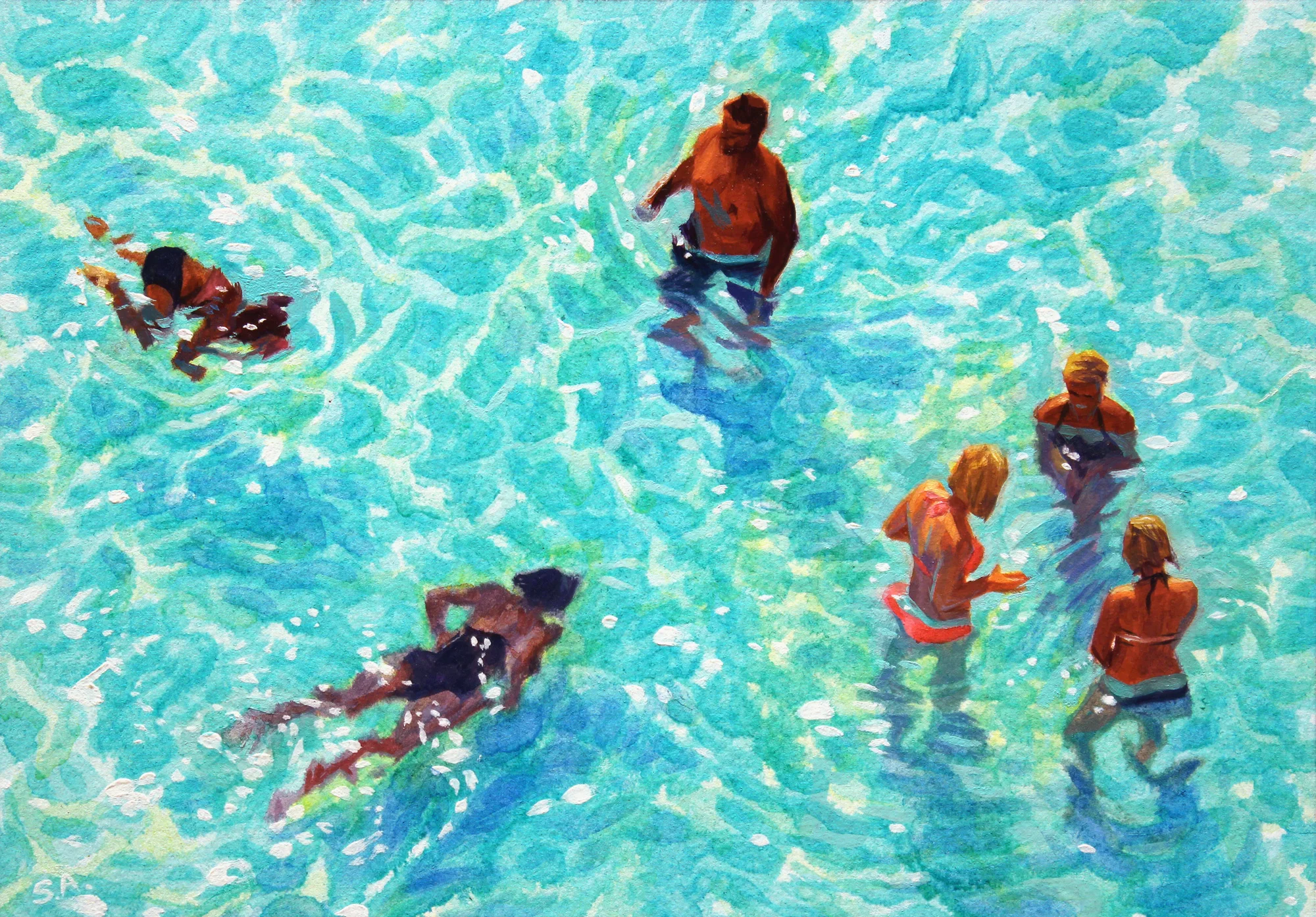 "Excalibur", Oil on paper, 5.8 x 8.3 Inches, 2018