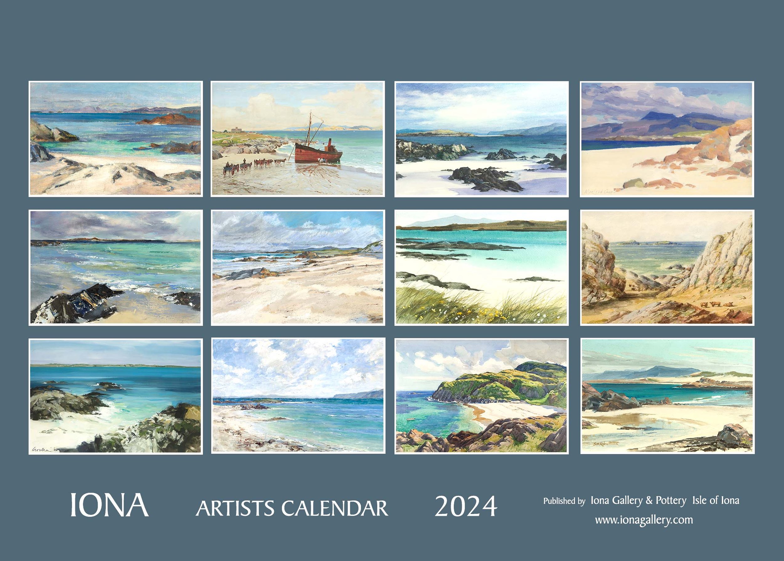 Back Cover of 2024 Iona Artists Calendar  A5 Calendar with 12 images