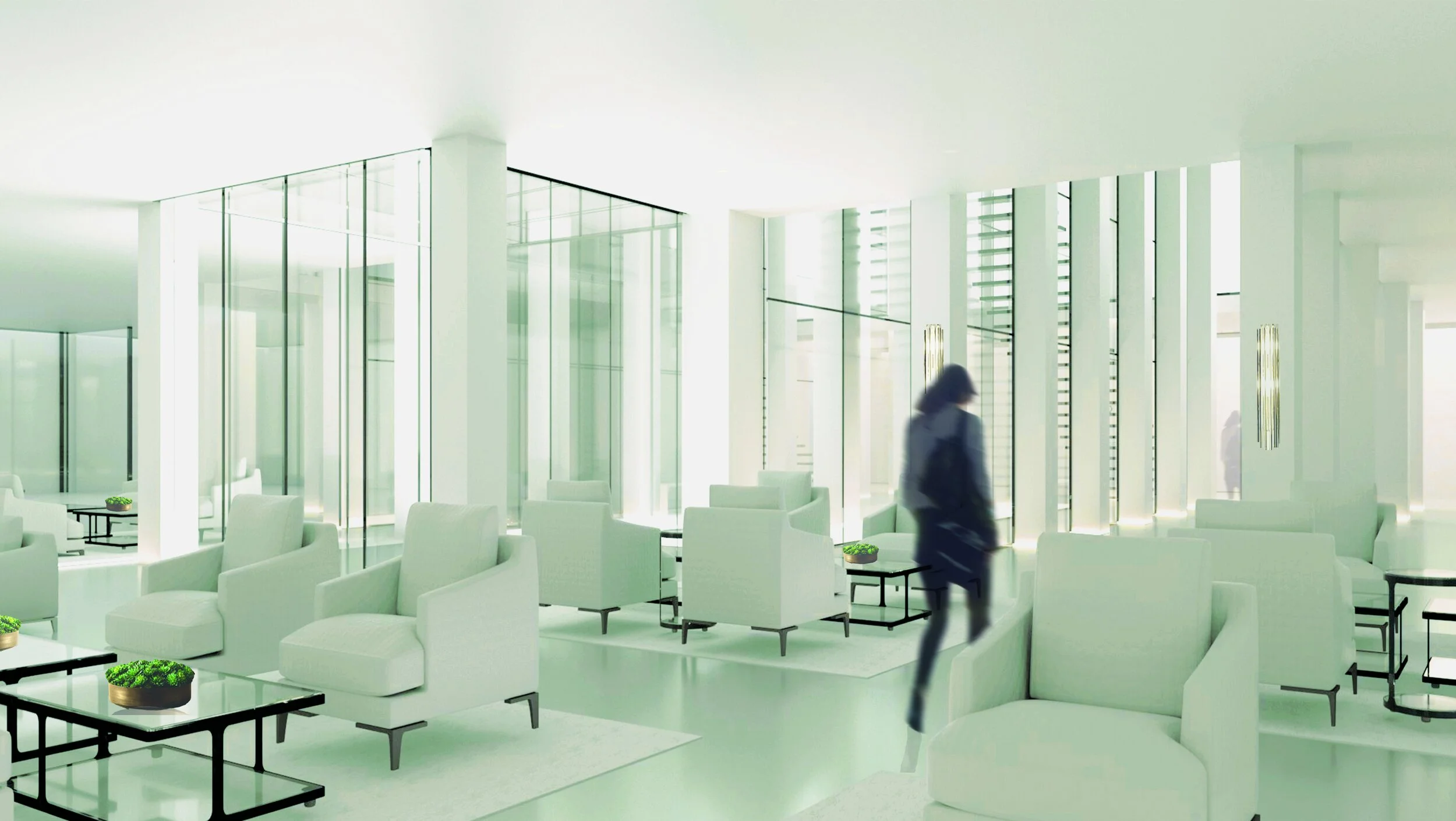 Lobby Lounge with view of Mondrian Lift and Infinity stairs
