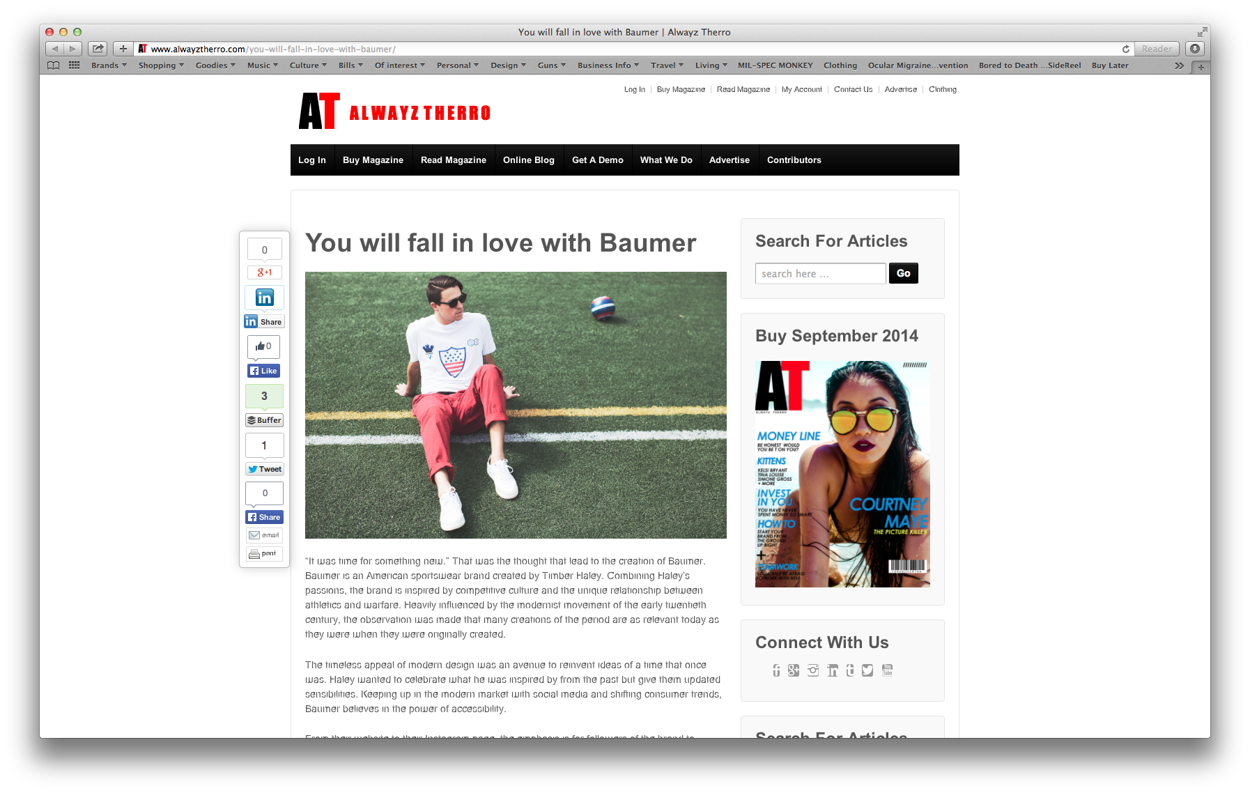 Thank you Always Therro for your kind words. Read the article at: http://www.alwayztherro.com/you-will-fall-in-love-with-baumer/