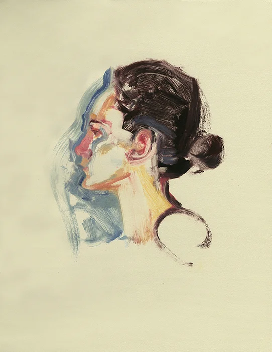 Christine (Profile) , 9'' x 12'', Monotype