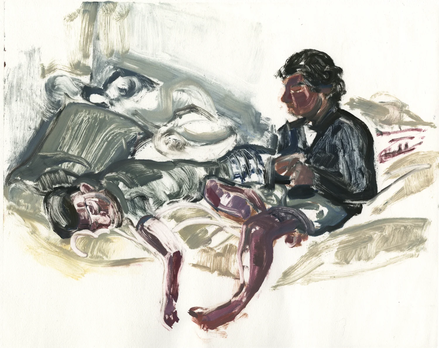 Nic and Lucas, 14'' x 11'', Monotype
