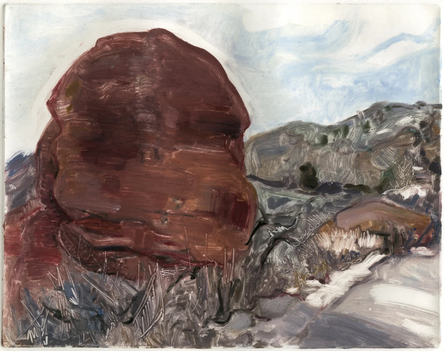 Red Rocks (Portrait of a Rock) , 10" x 8", Monotype