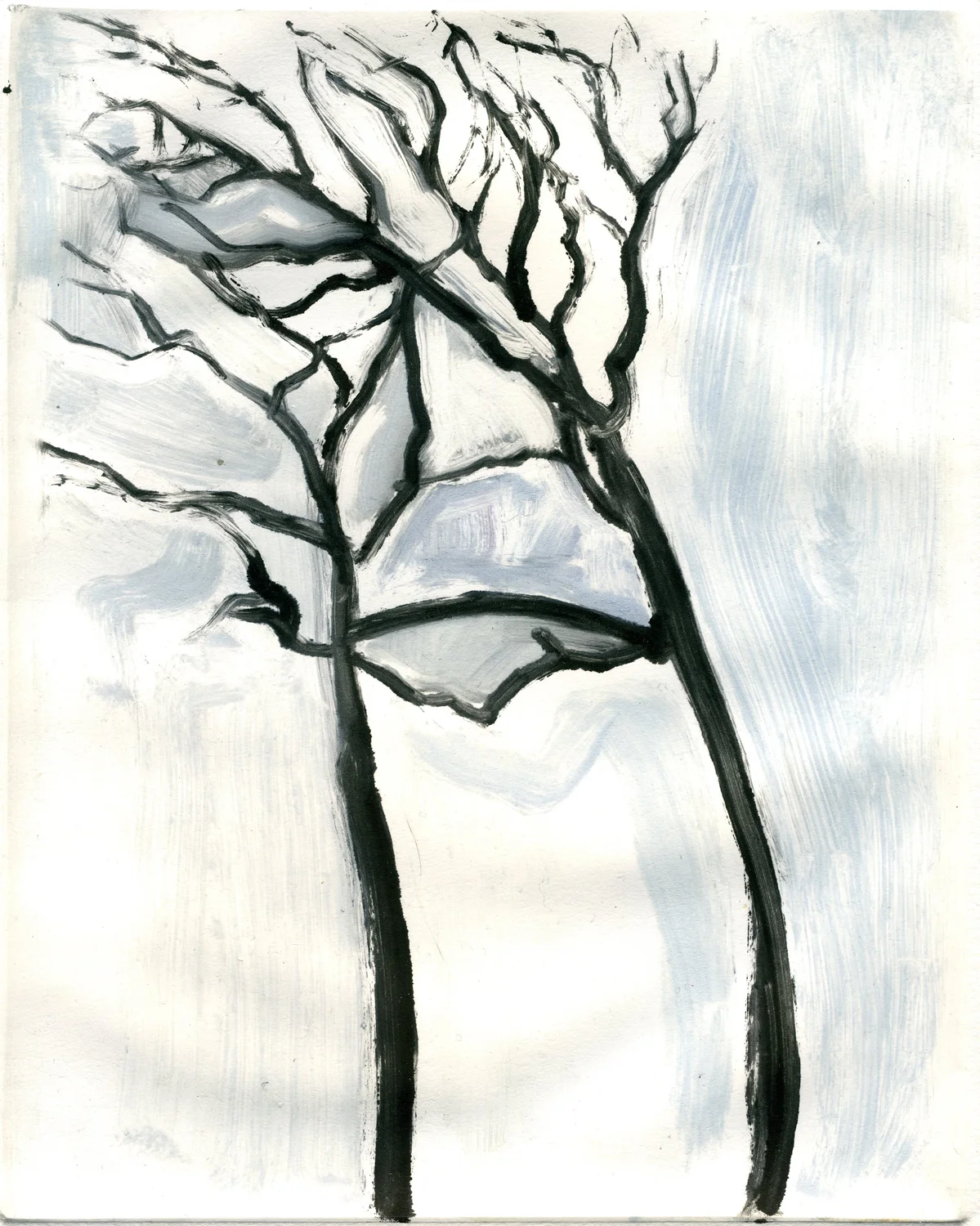   You and Me as Trees , 8" x 10", Monotype 
